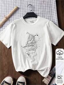 Women's Ice Cream Print T-Shirt - White 5 - View 2