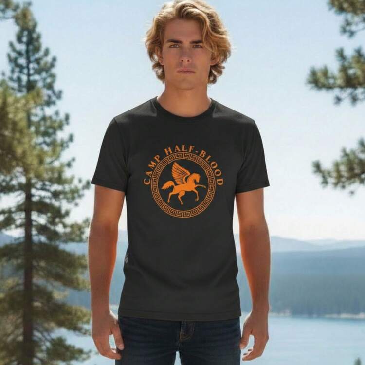 Men's Camp Half-Blood The Percy T-Shirt, 100% Cotton, Unisex - màu đen - Xem 1