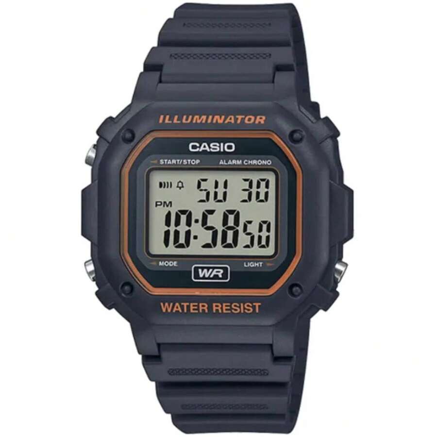 Casio F108WH-8A2 Unisex Digital Dial Dark Grey Strap Alarm Watch - Xám - Xem 1