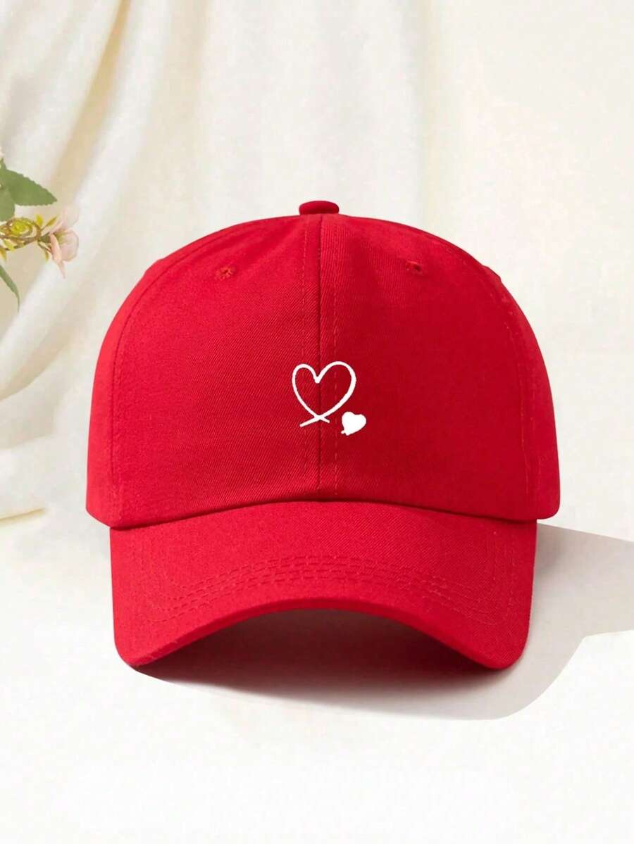 ✨1 Pc Red Double Heart Pattern Baseball Cap, Outdoor Sun Hat Unisex Essential Item,Valentine's Day,Hats For Women,Women Baseball Cap,Trucker Hats For Women,Beach Hat,Gorras Para Hombre,Double Heart Baseball Cap,Unisex Sun Hat,Outdoor Sun Cap,Valentine Theme Cap,Daily Wear Hat,Beach Baseball Cap,Casual Sports Cap,Adjustable Baseball Cap,Heart Print Dad Hat,Street Style Cap - 紅色 - 查看 1