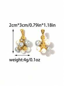 1pc Stainless Steel Elegant Luxury Rhinestone Design Women's Gold-Plated Pendant, Minimalist Daily Jewelry - Gold - View 8