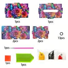 1 Handmade Wooden Diamond Painting Paper Drawer, Reusable Butterfly Wooden Storage Box, Creative Design, Art Handmade Craft Accessories For Home And Office, Holiday Gift, Suitable For Various Scenarios - ZCH139 - View 2