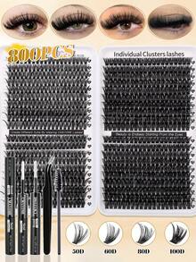 800/640/621-Piece Eyelash Extension Kit - DIY Eyelash Book, Including False Eyelashes, Glue, Tweezers, And Brush. Both Professionals And Beginners Can Easily Get Started, Making It Convenient For Home Use. Starter Eyelash Extension Kit: Includes False Eyelashes And Glue Tools, Allowing You To Easily Extend Your Eyelashes At Home Like A Professional. Professional Household Eyelash Extension Kit. - Multicolor - View 5