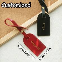 1pc Personalized Luggage Tag, Customizable With Name And Gold Letter Identification, Suitable For Luggage, Backpacks, Unique Travel Accessory And Gift - Multicolor - View 8