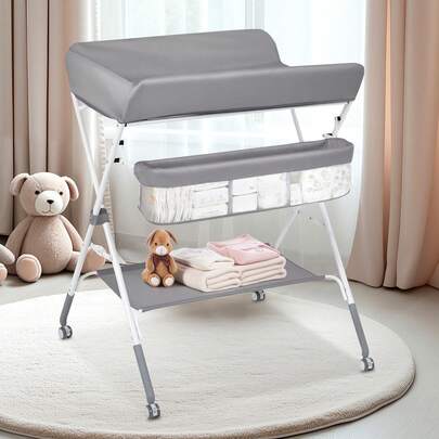  Advwin Foldable Baby Changing Table Height Adjustable Diaper Station Portable Toddler Change Table