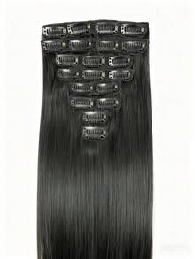 Clip In Hair Extensions Real Human Hair,8-30 Inch Human Hair Clip In Extensions Seamless Clip Ins Hair Extensions 8pcs Double Weft Natural Black Straight Clip-In Human Hair Extension Straight 20 Clips Straight Clip In Hair Extensions Human Hair - SNatural - View 8