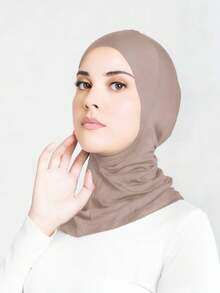 1/2件装穆斯林女士粘胶纤维头巾内衬，弹性针织颈部和下巴遮盖头巾帽即时内衬头巾 - 女士頭巾帽 - 查看 19