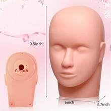 睫毛模型头，硅胶模型头，专业训练模型平头练习用，适用于化妆和睫毛嫁接，或睫毛移植按摩和美容练习 - 彩色 - 查看 5