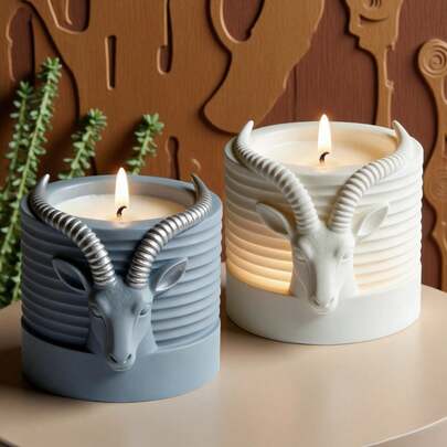 Mongolian Yurt Decor With Moon And Antelope / Antelope Cylinder Silicone Mold, Suitable For Making Scented Candles And Diffusers, DIY, Reusable Plaster Wax Craft Mold, Home Decor, Indoor Fragrance, Gift Making
