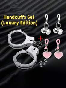 复古银色多功能塑料手铐，趣味性感角色扮演道具，适合万圣节派对和舞台表演，是理想的节日礼物和派对礼品。 - 彩色 - 查看 14