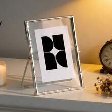Nordic Ins Style Silver Bamboo Metal Photo Frame, 6/7/8/10 Inch Tabletop, Transparent Glass Dry Flower Specimen Floating Display Frame - 1PC - View 7