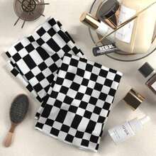 2/4/6/8pcs Ultra Fine Fiber Kitchen Towel Ultra-Soft Checkerboard Kitchen Towels - Black & White, Perfect For Drying Hands & Cleaning, Machine Washable Polyester, Es Valentine's Day, Easter , Mother's Day , Children's Day , Father's Day Gifts, Halloween Gifts, Thanksgiving , Christmas Gifts - 混色 - 查看 6