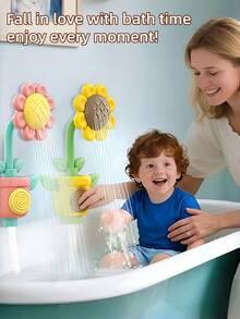 Kids Sunflower Shower Head Toy, Infant Bathtub Game Manual Press Adjustable Sprinkler Bath Tub Interactive Water Spray Party Filler, Bath Toy, Baby Toy, Bathing Toy, Baby Bath Toy, Baby Essentials, Baby Girl, Toddler Toy, Baby Boy, Baby Supplies, Baby Girl Toy, Girl Toy, Newborn Toy, Children Toy, Autism Sensory Toy, Baby Gift, Newborn Essentials, Baby Accessories - Sunflower Shower Head - View 6