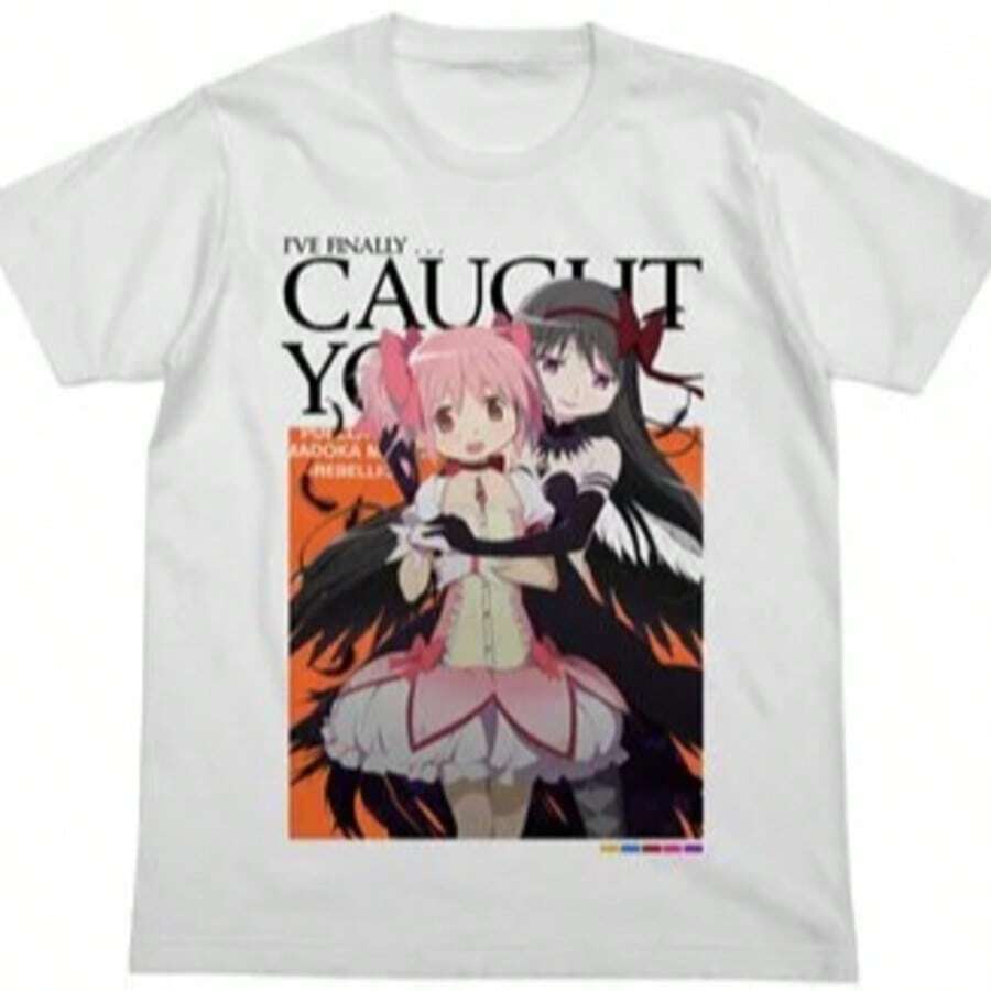 Women's Short Sleeve Crew Neck T-Shirt - Fashion Print Fun Pattern, Valentine Outfits For Women, Women's Madoka Magica Anime Costume Shirt - All- Casual Short-Sleeve Top With Madoka, Kyubey & Magical Characters For, Themed Events & Casual Attire Comfortable Casual Attire, Spring Summer Fall Blouse - Easy Style For Layering Or Solo Outfits, - 白色1 - 查看 1