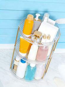 2/3-stöckiger 360° drehbarer Luxus Make-up Organizer - Großer Tischplatz Kosmetik Aufbewahrungsschrank, Badezimmer & Küchen Regal für Make-up, Hautpflege, Lippenstifte, ideal für Frauen & Make-up Enthusiasten - Verschiedenfarbig - Übersicht 4