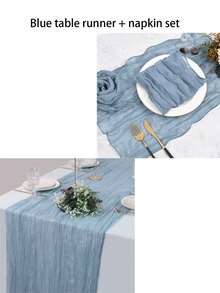 Camino de mesa de arpillera rústico, camino de mesa de arpillera estilo bohemio, adecuado para decoración de bautizo de bebé, fiesta de cumpleaños, diversos festivales, bodas, decoración de mesa de fiesta - Varios colores - Ver 7