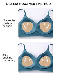 2/1 Pair Bikini Bra With Sponge Padding + 10 Non-Woven Fabric Breast Pads, Thickened, Breathable, Self-Adhesive, Non-Slip, Push-Up Upper Bust Support Bra Pads. - Multicolor - View 2