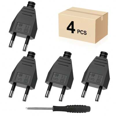 HITRENDS European Universal Replacement Flat Plug With Included Tools. DIY Quick Installation. The Preferred Choice For Replacing Damaged Plugs. With A Voltage Resistance Of 250V. Suitable For Bedrooms, Kitchens And Offices.