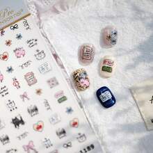Tomoni Embossed Nail Stickers, Popular Cute Nail Decals, Japanese Cartoon Style Wholesale - Rabbit Cat Nail Art Stickers - View 4
