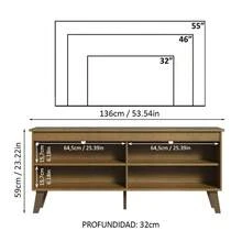 Madesa TV Stand Rack 4 Spaces Up To 65 Brown 2 - Brown - View 3