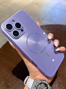 奢华磁吸硅胶闪粉亮面CD图案极光无线充电超薄手机壳，兼容 17 Pro Max、17 Pro、17、16 Pro Max、16 Pro、16、15 Pro Max、15 Pro、15、14 Pro Max、14 Pro、14、13 Pro Max、13 Pro、13，提供摄像头保护和防震功能，生日礼物、周年纪念派对佳品 - 淡紫色 - 查看 4