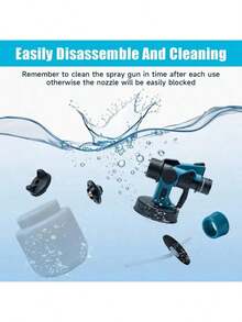 1 Peça Máquina Portátil de Pintura a Spray Elétrica Sem Fio, Pistola de Pintura de Alta Pressão, Equipada com Bateria de Íon de Lítio, Fácil de Limpar, Adequada para Decoração Doméstica, Móveis, Armários, Cercas. Pistolas de Pintura a Spray Interna e Externa, Ferramentas Ideais para Presentes de Trabalhos DIY! - Multicolorido - Visão 11