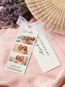 1/3 Sets Customized Photo & Text Bridesmaid Proposal Cards, Photo Booth Bridesmaid Proposal Cards, "Will You Be My Bridesmaid?" Funny Maid Of Honor Proposal Cards, Bridesmaid/Groomsman Cards - Multicolor - View 3