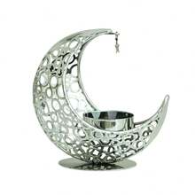 1pc Vintage Metal Star & Moon Hollow Design Decorative Candle Holder, Suitable For Holiday, Bedroom, Living Room Decor, Can Be Used As Birthday, Graduation, Holiday, Eid, Birthday Gift, Etc. - Multicolor - View 13