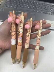 1pc Cute Panda Design Neutral Pen, Adorable High-Quality Student Push-Button Signing Pen, Best Gift For Friends And Family - Multicolor - View 11