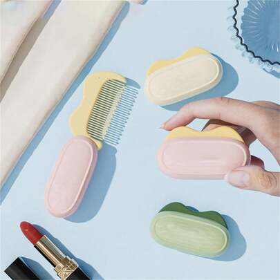 可折叠双用途梳子，便携迷你尺寸，适合旅行、居家和儿童使用，防静电按摩齿