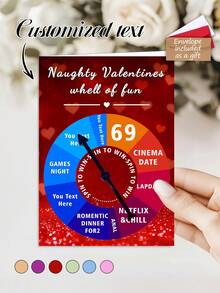 Thiệp chúc mừng xoay tròn cá nhân hóa, trò chơi xoay, kim chỉ xoay, hẹn hò đêm, thiệp Valentine nghịch ngợm cá nhân hóa với vòng quay vui nhộn, kèm phong bì, 6 lựa chọn màu sắc, quà tặng Valentine nghịch ngợm cho anh ấy/cô ấy, quà kỷ niệm, quà tặng cặp đôi. - Nhiều màu - Xem 2