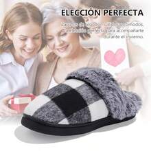 Pantuflas para Hombres y Mujeres Comodas Con Suelas Antideslizantes Espuma Viscoelástica y Felpa Gruesa para Interiores y Exteriores-035 - 24,0 centímetros - Ver 7