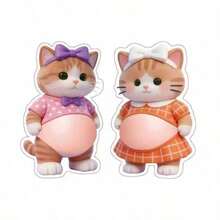 【2026新型】猫 お腹 シール 3D 柔らかいお腹  ぷにぷにシール かわいい 3D もっちりスクイーズ ステッカー シー ル帳 デコレーション 携帯電話飾り用 手帳用 日記帳用マシュマロシール タイルシール キャラクター シール 平成  おもちゃ 3dシール 立体シール  クリスマス 3dステッカー  シール帳 - 4枚入(ランダム) - チェックする 7
