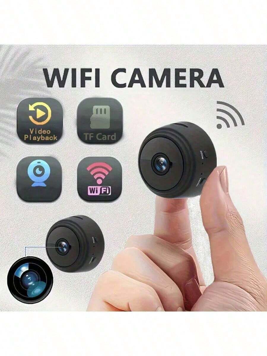 1pc Mini Wireless WiFi Security Camera. Made Of ABS Material, Supports Smart Loop Recording, HD Infrared Night Vision, Strong Magnetic Attachment, And Long Standby Time.