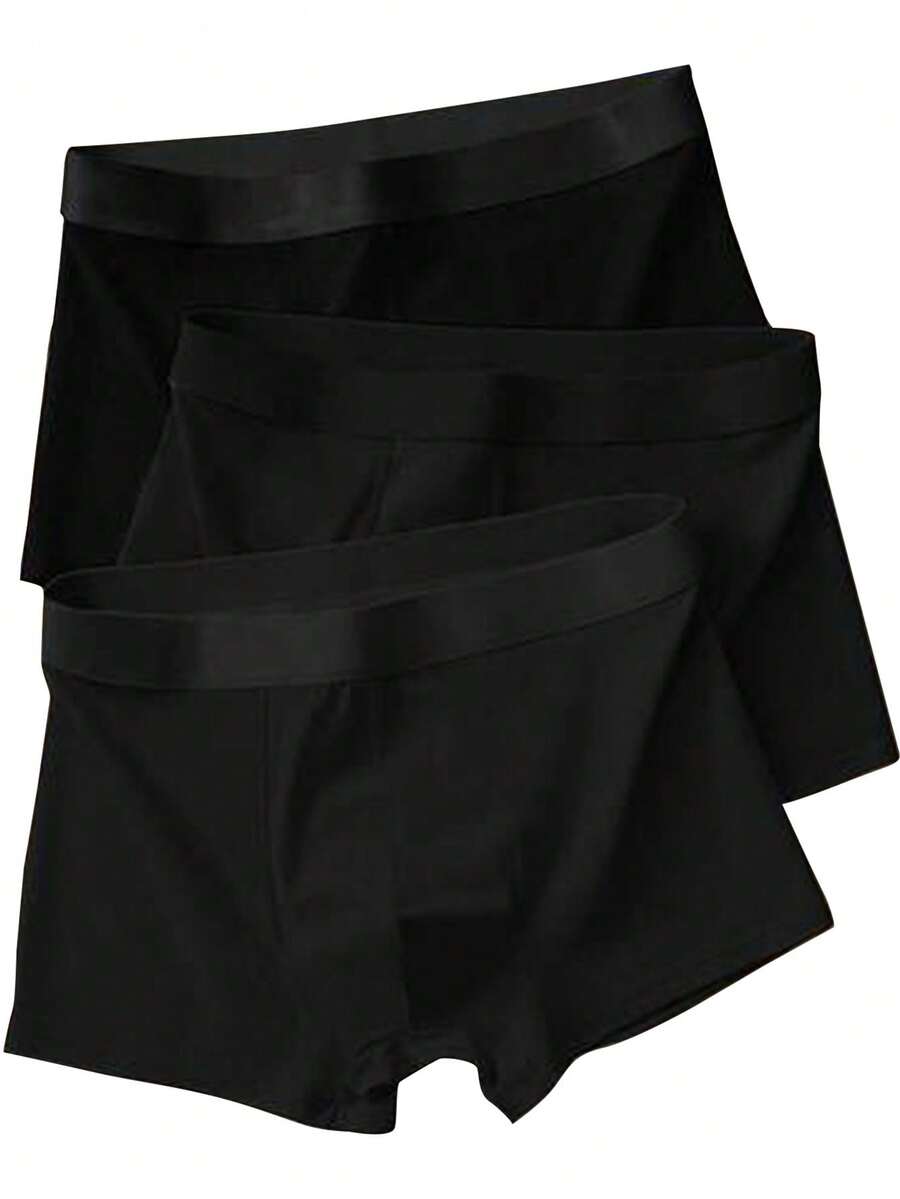 3pcs/Pack Solid Color High Elasticity Men's Briefs