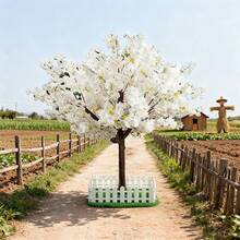 2.5mTall Potted Artificial Trees, Artificial Cherry Blossom Trees, Indoor Pink Artificial Cherry Blossom Trees Are Suitable For Valentine'S Day And Christmas Decorations, Seasonal Floral Decorations, Cherry Blossom Ornaments, Christmas Trees, Artificial Plant Decorations, Fall Home Decorations, Bedroom Decorations, And Thanksgiving Decorations. - 白色 - 查看 11