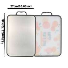 1pc Funny Fruit Pattern 304 Stainless Steel Double-Sided Cutting Board, Kitchen Defrosting Board With Juice Groove And Non-Slip Groove - Multicolor - View 13