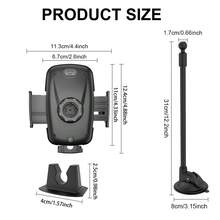 xnyocn 多角度旋转可调节车载手机支架，耐用仪表盘支架，带强力吸盘，时尚汽车配件 - 灰色 - 查看 11