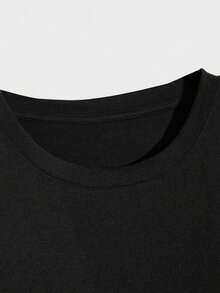 Men's Casual Versatile Minimalist Printed Short Sleeve T-Shirt - Black - View 7