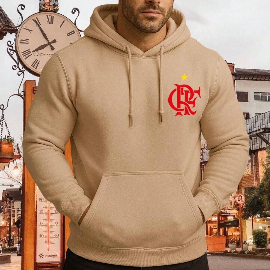 Sweatshirt/Hoodie Hoodie Jacket/Coat/Sweatshirt - Flamengo Football Team - New Release - 米色 - 查看 1