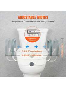 Raised Toilet Seat 5 Height Raised 350 Lbs Weight Capacity For Round And Elongated Toilet Twist Lock Installation19.1 - 21.7 Adjustable Width For Elderly Handicap Patient Pregnant M - trắng - Xem 4