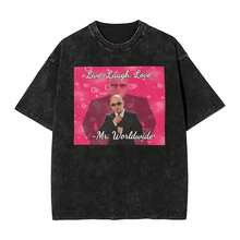 Mr Worldwide Pitbull T-Shirt Hippie T-Shirts Short Sleeve Streetwear Tops Beach Cotton O Neck Big Size Tees - 黑色 - 查看 1