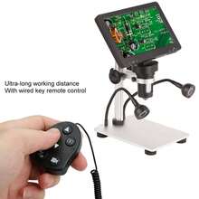 El microscopio digital DM9 12MP con pantalla de 7 pulgadas y 1200x de alta definición se utiliza para inspección de placas de circuitos, reparación de relojes, valoración de joyas, pruebas de calidad de la piel, etc - Negro - Ver 7