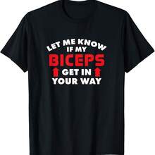 Camiseta de ejercicio para hombre "Avísame si mis bíceps se desarrollan a tu manera" - Negro 7 - Ver 1