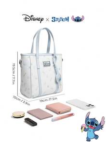 限量版史迪奇水桶包 - 官方授权挂饰，卡通印花单肩包，休闲时尚手提包，生日礼物 - 彩色 - 查看 9