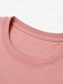 1 camiseta unisex estampada de corte holgadoModern Minimalist style GYM attitude GIRL dumbbellAdecuado para ocasiones como las vacaciones de verano, Halloween y el Día de la Independencia de México. - Rosa - Ver 3