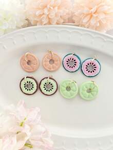 Fruit Slice Polymer Clay Cutter Set, DIY Tools For Handmade Kiwi & Citrus Earrings & Jewelry Charms - Lm441 - View 1