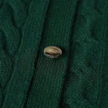Polo Ralph Lauren Classic Embroidered Wool Cardigan | Cable-Knit Cashmere Blend Crewneck Button-Front Sweater, Women's Timeless Knitwear - 墨綠色 - 查看 5