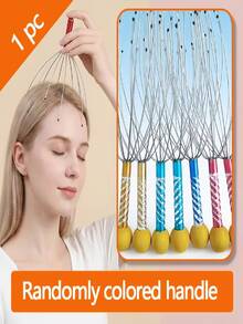 1pc Octopus Head Massager, 12 Tentacle Scalp Massage Tool, Fun Relaxation Gift, Soul Extractor, Head Scratcher, Unisex Stress Relief Massager - Multicolor - View 11
