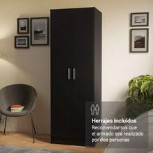 Ropero Organizador y Zapatera Madesa Con 2 Puertas Negro - Negro - Ver 6